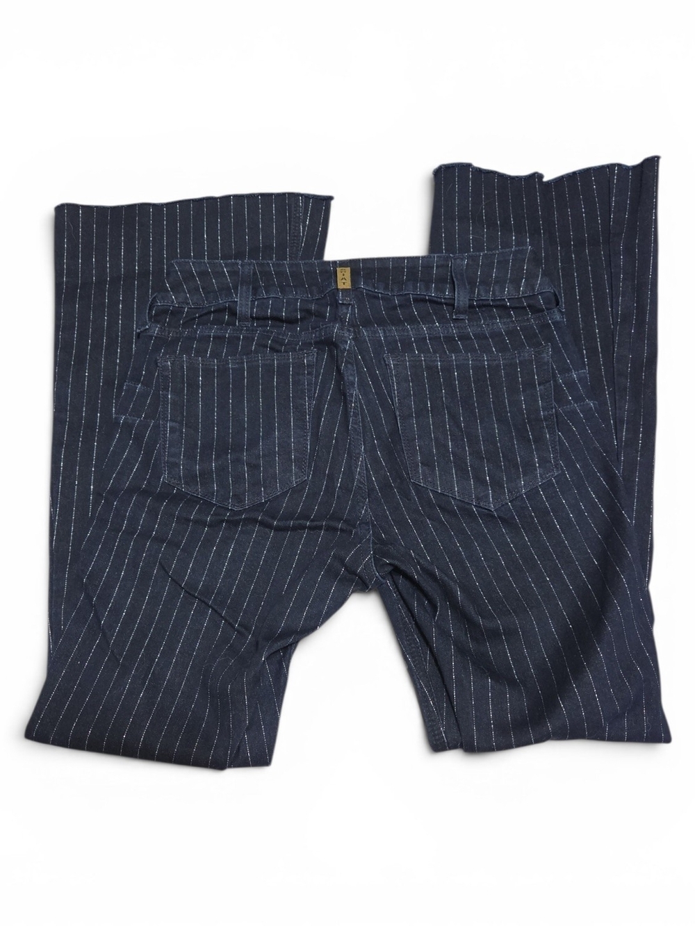 Ariat Dark Navy Sparkle Pinstripe Women's Flare Jeans Size 31R - Picture 3 of 5